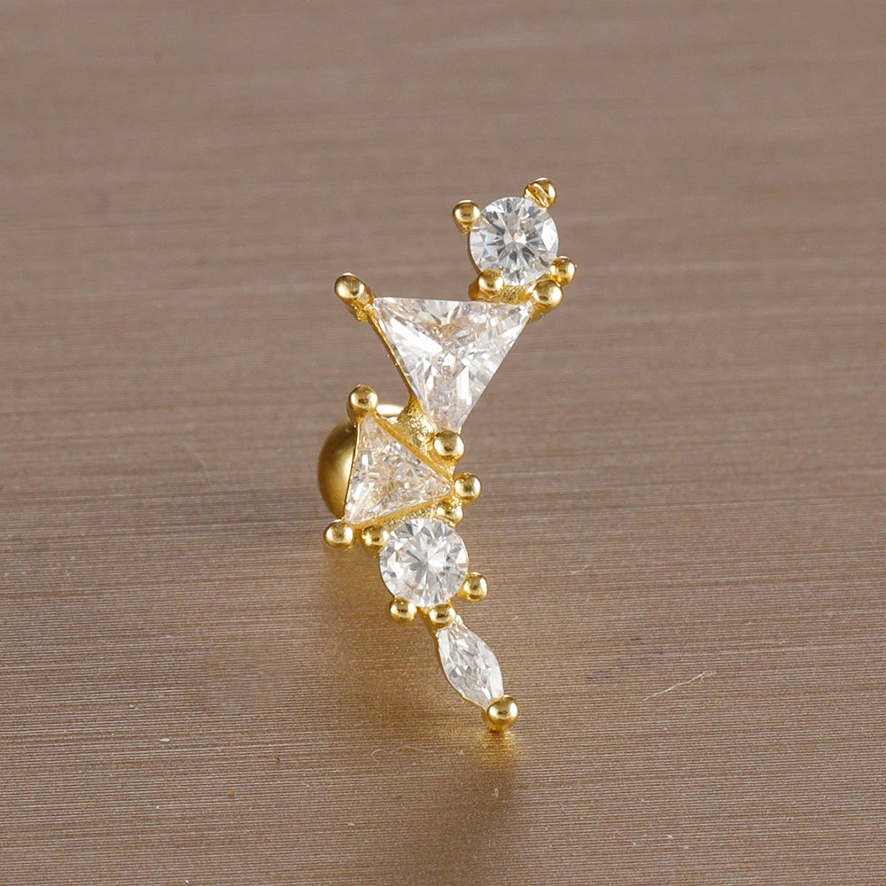1PC 6 Styles Stainless Steel Mini Zircon Cartilage Piercing Stud