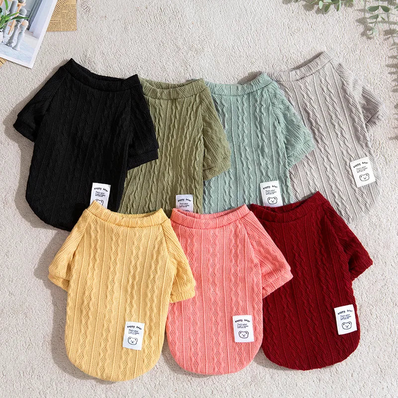 Knitted Dog Sweater Warm Autumn Winter Pet Clothing for Small Dogs Cats