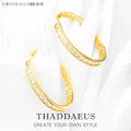 Dazzling Zircon Hinged Hoop Creole Earrings 925 Sterling Silver Classic