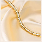 Charms Tennis Bracelet for Women, Cubic Zirconia Chain Bracelet Adjustable,Stainless Steel Miami Link CZ Bangle Gift