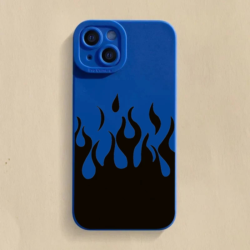 Fashion Black Flame Case for Samsung Galaxy S24 S23 Ultra A54 A34