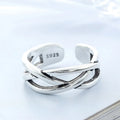 925 Sterling Silver Overlapping Adjustable Open Ring Engagement Jewellery Wholesale Accessory