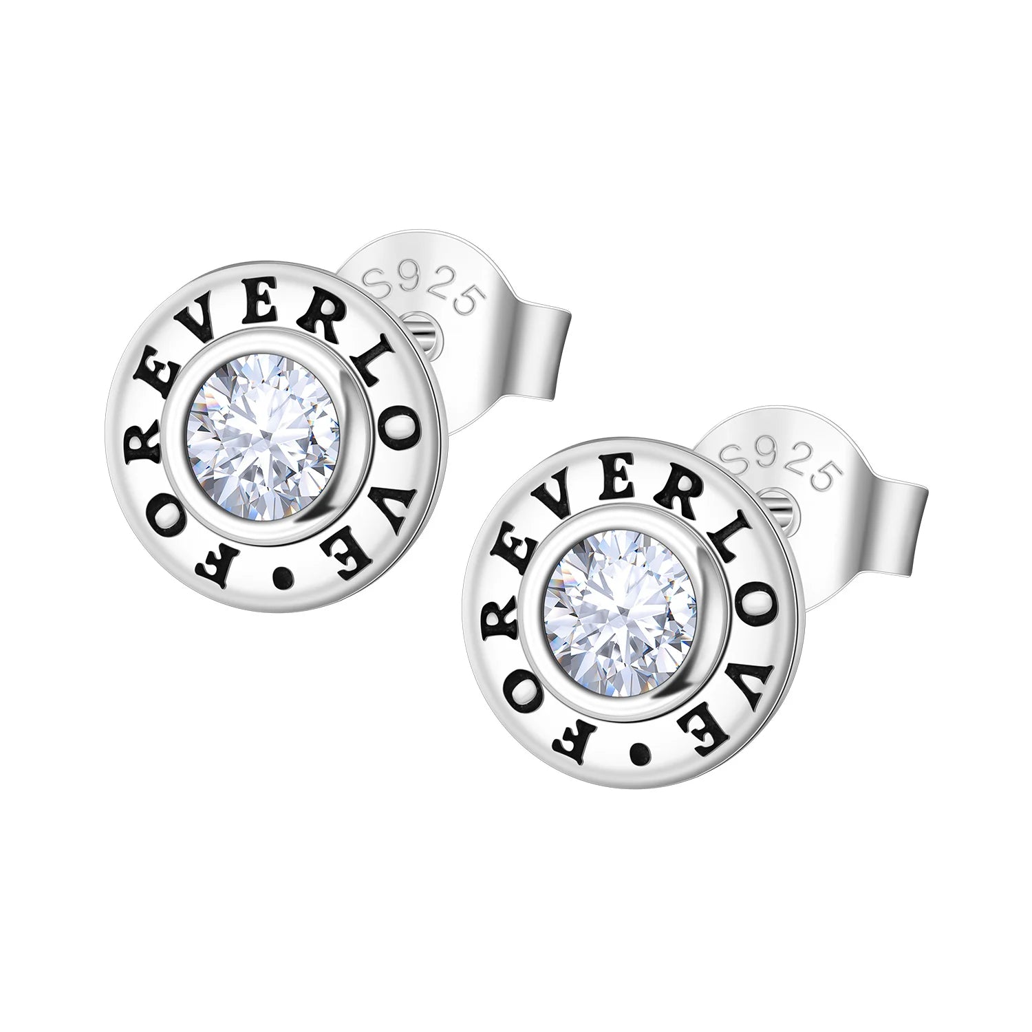 925 Sterling Silver Romantic Pink Love Heart Stud Earrings Birthday Gift