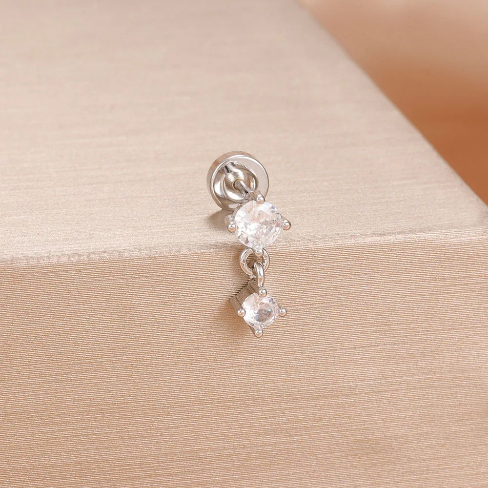 1PC Stainless Steel Star Moon Cartilage Piercing 18K Gold Plated