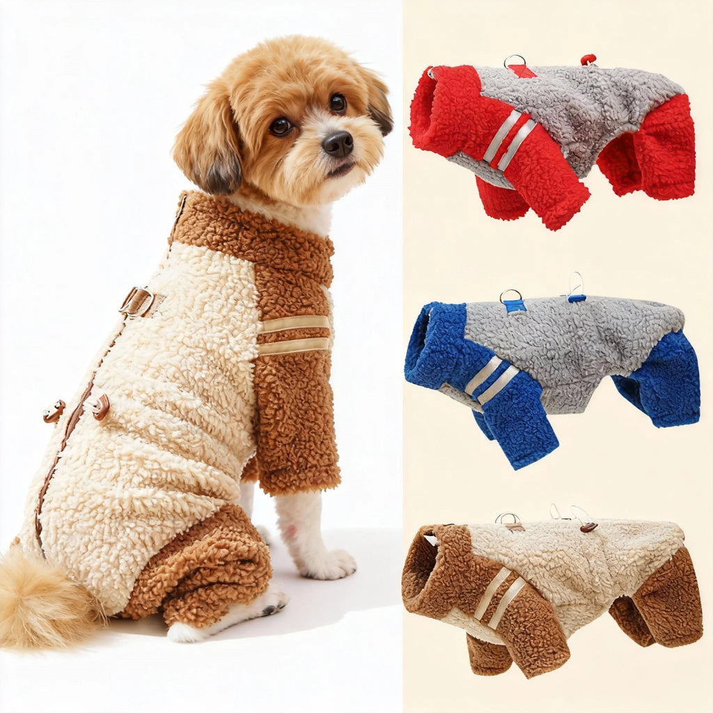 Back Closure Dog Jacket Stylish Winter Coat Warm Zip Up Puppy Outdoor Wear