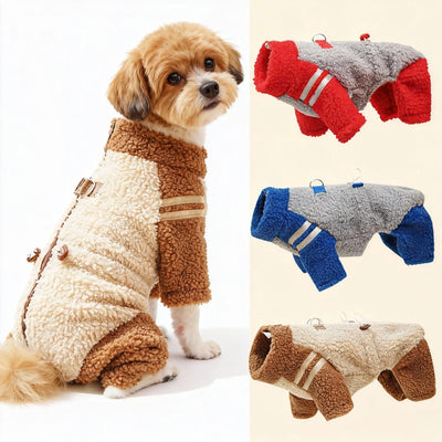 Back Closure Dog Jacket Stylish Winter Coat Warm Zip Up Puppy Outdoor Wear