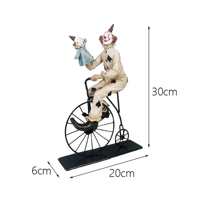 Circus Clown Statue Joker Figurine Buffoon Doll Collection Living Room Design Decor