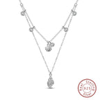 925 Sterling Silver Luminous Firefly Heart Shaped Zircon Pendant Necklace For Women Fashion Anniversary Birthday Jewelry Gifts