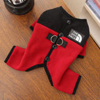 Winter Pet Clothes Leash Hook Fleece Dog Cat Pajamas Warm Cold Weather Walk