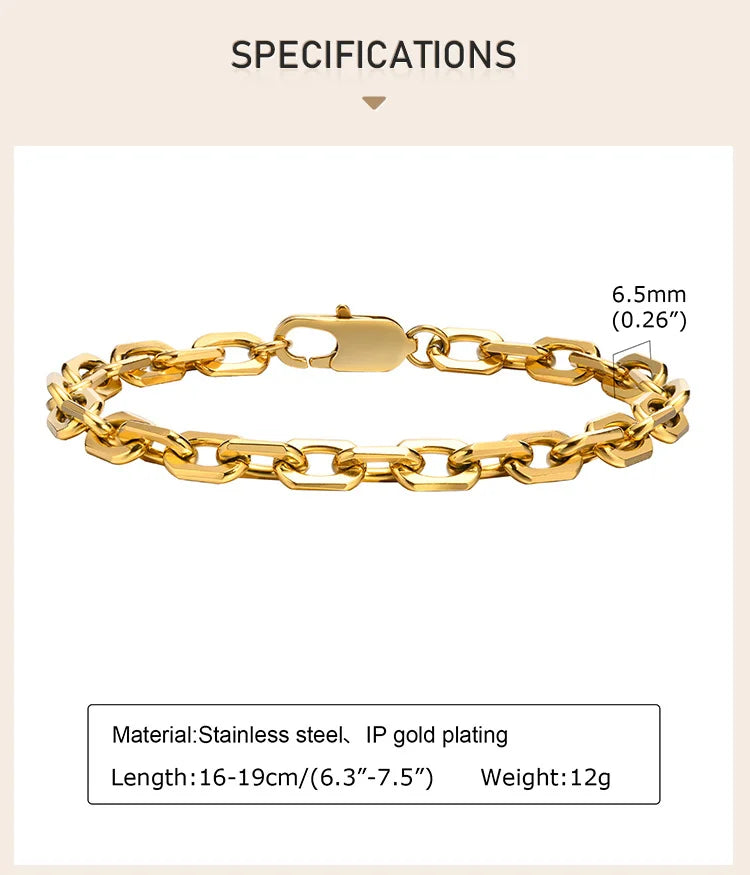 Stainless Steel Chain Bracelet for Women Men Layered Jewelry