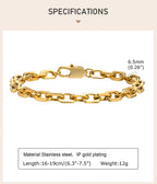 Stainless Steel Chain Bracelet for Women Men Layered Jewelry