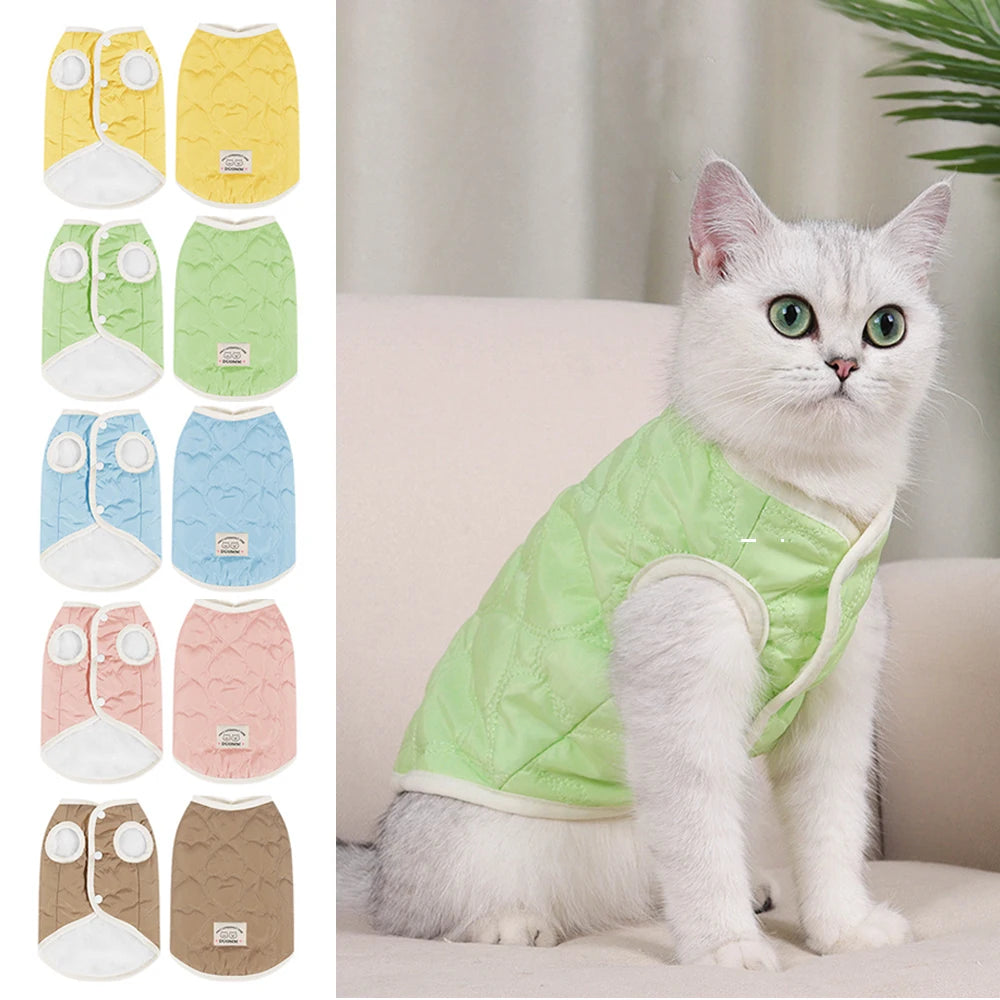 Macaron Colour Cat Sweater Warm Kitten Clothing Vest Soft Pet Apparel