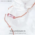 Rose Gold Plated Pink Stone Star Moon Bracelet 925 Sterling Silver Gift