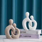 Resin Abstract Figurines Anniversary Couple Statue Lovers Figure Sculptures Shelf Pop
