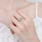 Oval Cut 1CT  D Color Moissanite Rings for Women Lab Diamond Wedding Promise Band S925 Sterling Silver fine Jewelry gift GRA