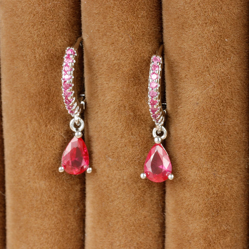 New Design Stainless Steel Small Hoop Earring Colourful Zirconia