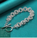 Pretty Circle Fashion Bracelet 925 Sterling Silver Wedding Party Jewellery