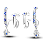 925 Sterling Silver Religious Demon Evil Eye Zircon Stud Earrings Gift