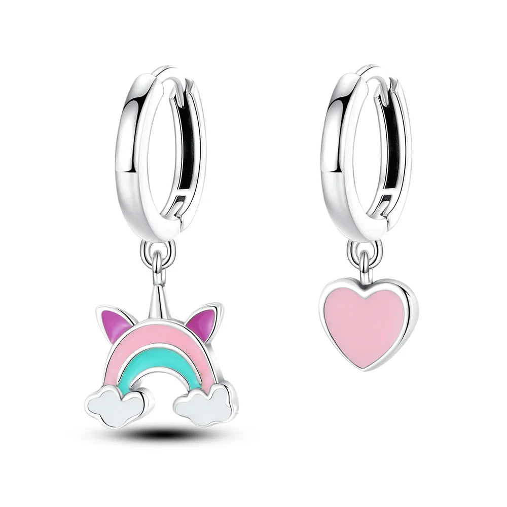 925 Sterling Silver Cats Dogs Animals Hoop Ear Studs Anniversary Gift