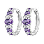 925 Sterling Silver Sparkling Zircon Hoop Earrings Trendy Jewellery Gift