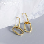 925 Sterling Silver 18K Gold Double Hoop Earrings Men Women Christmas Gift