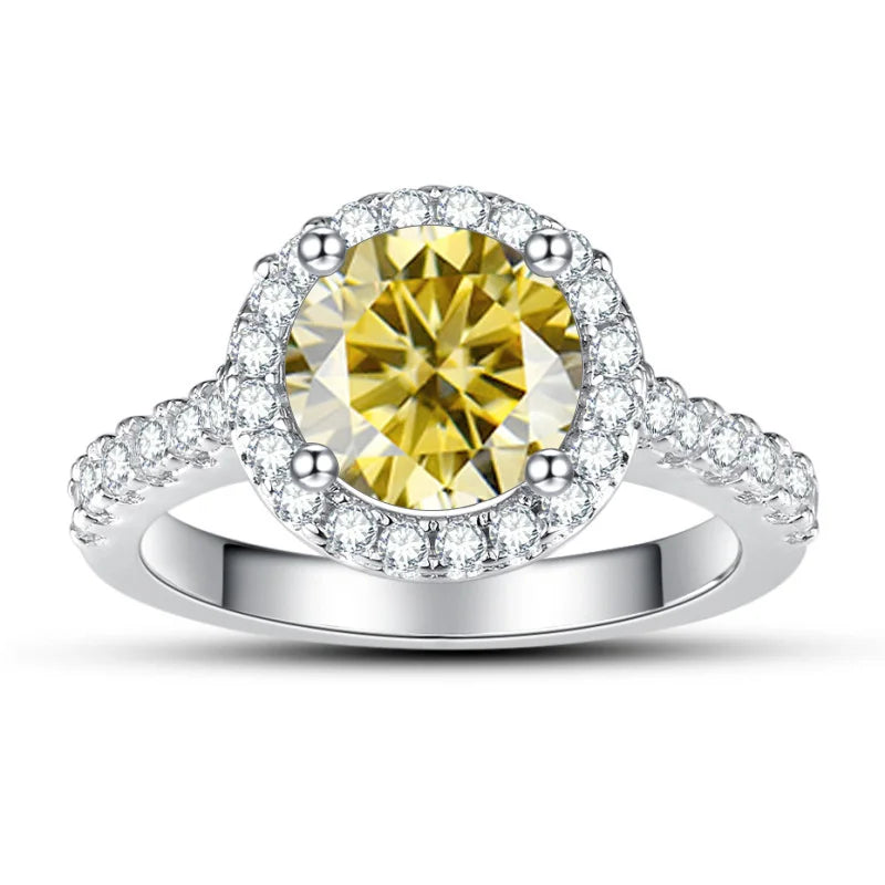 New Grey Color 1CT Moissanite Ladies Ring Silver 925 Jewerly For Women Fashion Engagement Wedding Diamond Party JewerlyRings