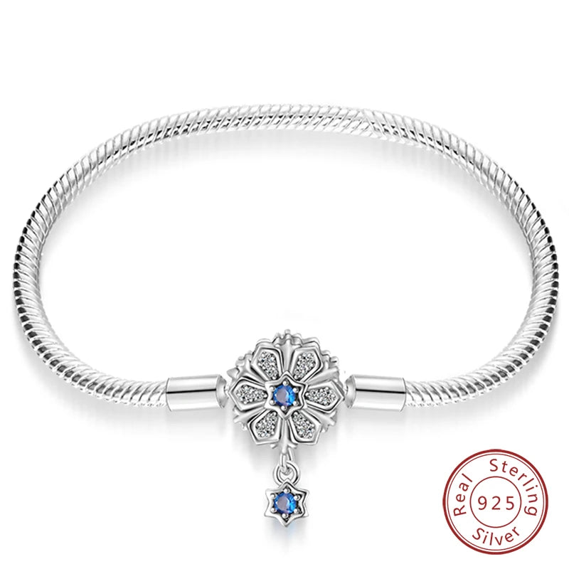 925 Sterling Silver Forever Love Peach Heart Bracelets Star Moon Airplane Earth Bracelets For Women Fit DIY Charms Party Jewelry
