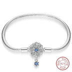 925 Sterling Silver Forever Love Peach Heart Bracelets Star Moon Airplane Earth Bracelets For Women Fit DIY Charms Party Jewelry
