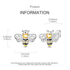 925 Sterling Silver Cute Bees Insects Stud Earrings Exquisite Birthday Gift