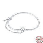 925 Silver 17-20CM Heart Pave Zirconia Original Bracelets Infinity Bracelet Fit DIY Charms Bead Birthday Jewelry Gifts Hot Sale
