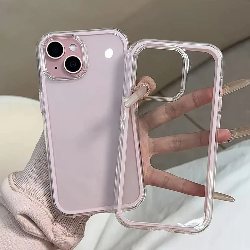 Luxury Clear Colour Frame Case for iPhone 17 16 15 14 13 12 Pro