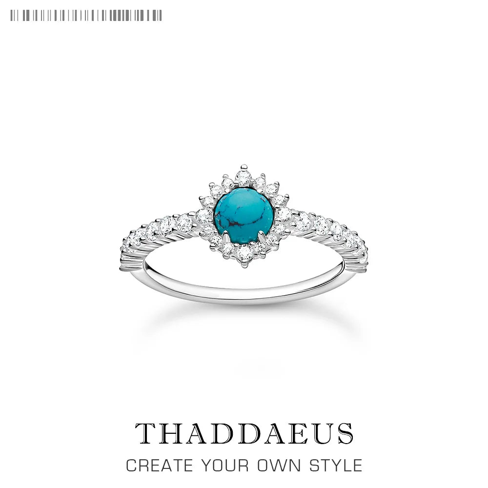 Shimmering Stone Ring 925 Sterling Silver Winter Fine Jewellery Romantic Gift