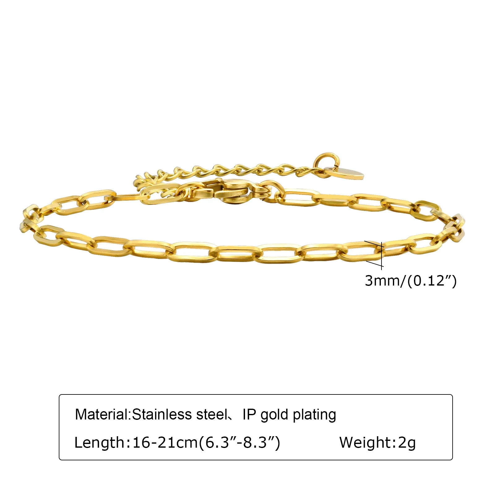 Statement Stainless Steel Chain Bracelet for Women, Vintage 18k Gold Plated Elegant Jewerlry