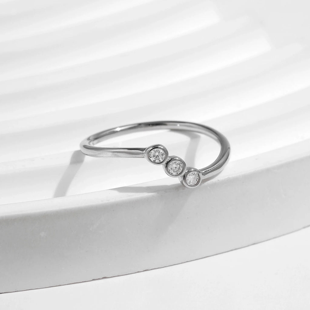 MODIAN D Color Moissanite Lab Diamond Rings 925 Sterling Silver Irregular Line Stackable Fashion Ring For Women Fine Jewelry