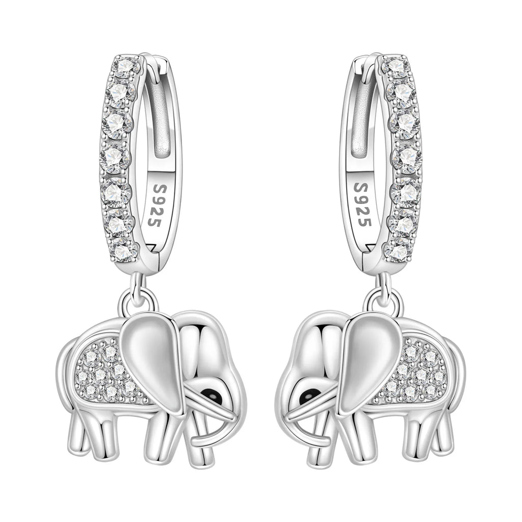 925 Sterling Silver Double Layer Pet Paw Print Drop Earrings Fashion Gift