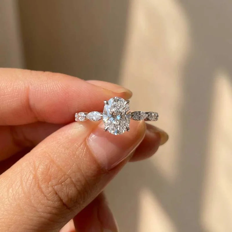 925 Sterling Silver Dainty Ring Small AAA Cubic Zircon Delicate Proposal Ring Wedding Jewellery