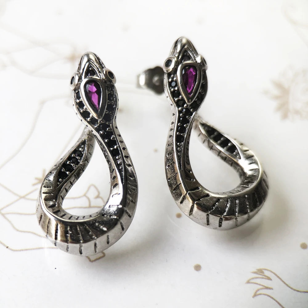 Snake Hinged Hoop Earrings 925 Sterling Silver Romantic Seductive Gift