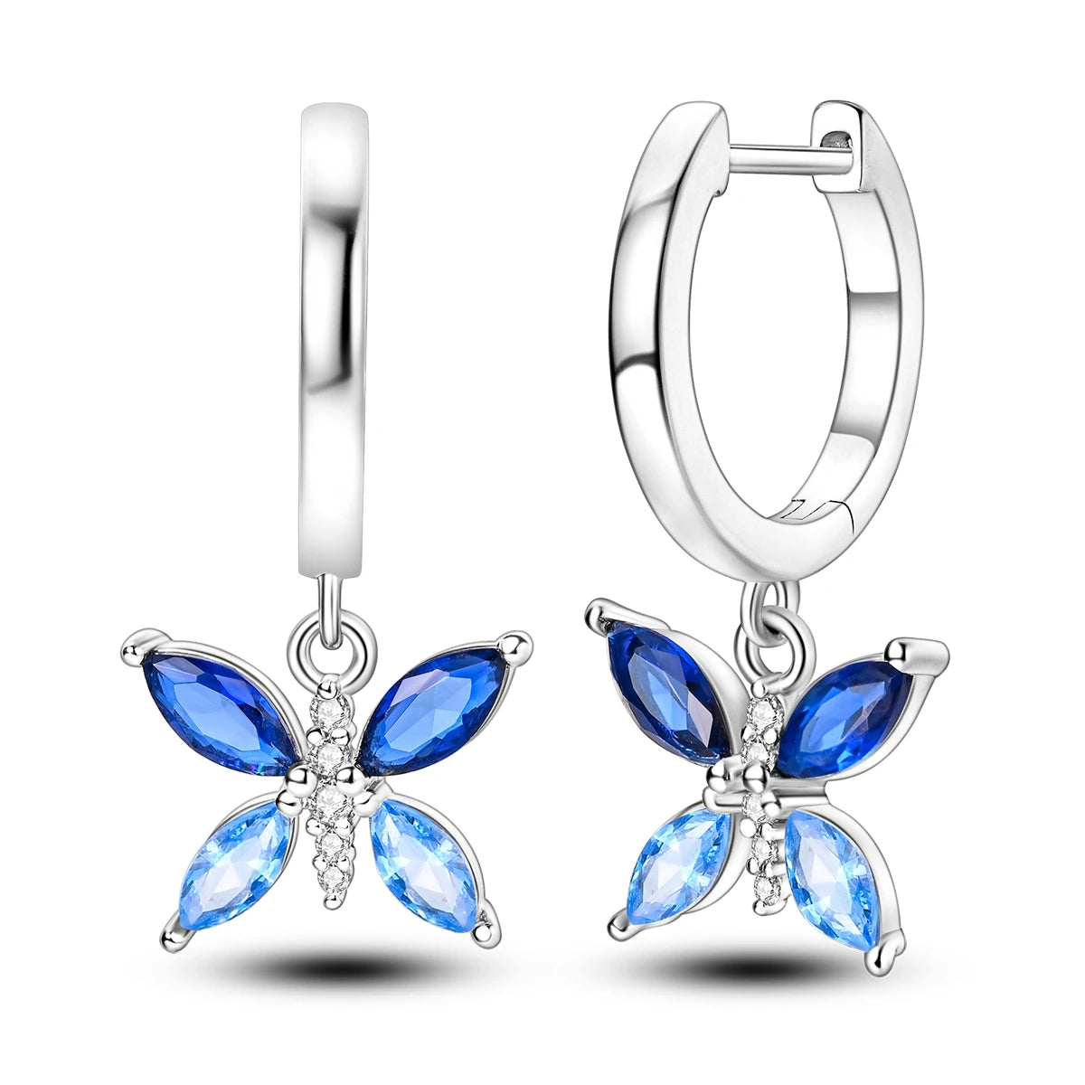 925 Sterling Silver Gradient Dragonfly Insect Drop Earrings Anniversary Gift