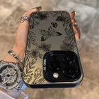 Black Butterfly Flowers IMD Case for Redmi Note 14 13 12 11 Pro
