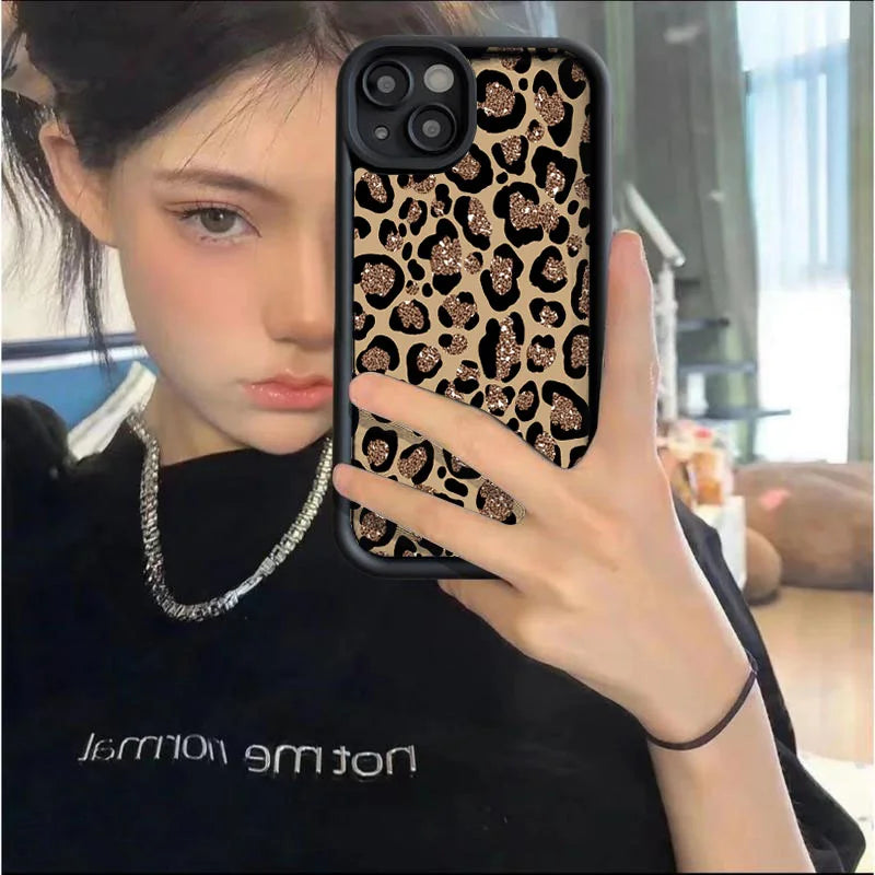 INS Leopard Print Case for iPhone 17 16 15 14 13 12 11 Pro Max XR XS SE2