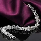 925 Sterling Silver Classic Circle Chain Bracelet Men Women Wedding Gift