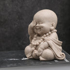 Three Wise Monks Figurines Buddhist Statue Buda Sculpture Laughing Buddha Zen Ornament