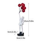 Sculpture Collection Flower Thrower Statue Pop Art Modern Balloon Girl Home Decor