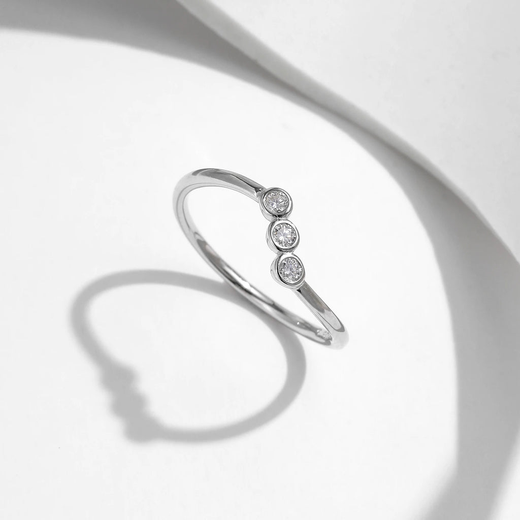 MODIAN D Color Moissanite Lab Diamond Rings 925 Sterling Silver Irregular Line Stackable Fashion Ring For Women Fine Jewelry