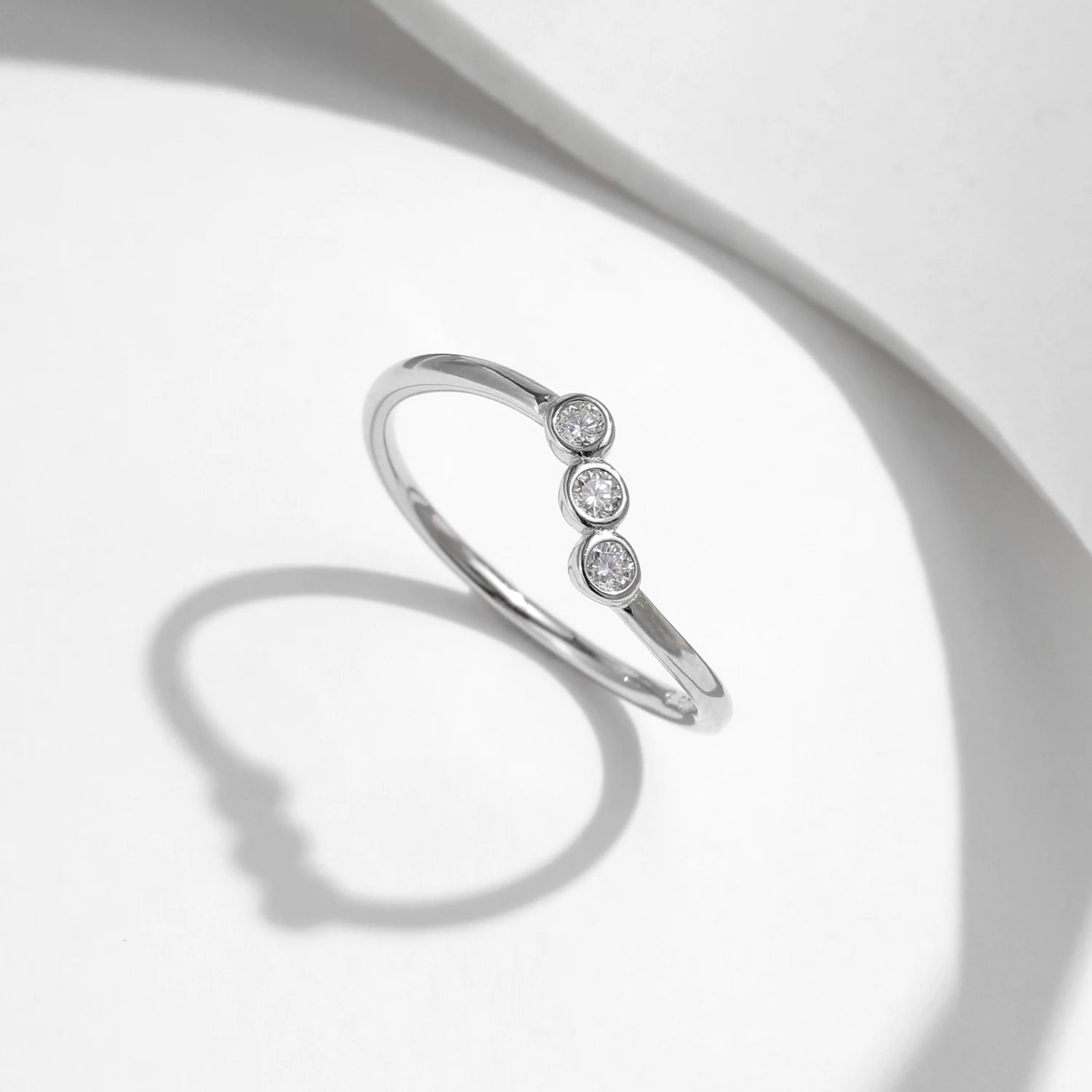 MODIAN D Color Moissanite Lab Diamond Rings 925 Sterling Silver Irregular Line Stackable Fashion Ring For Women Fine Jewelry