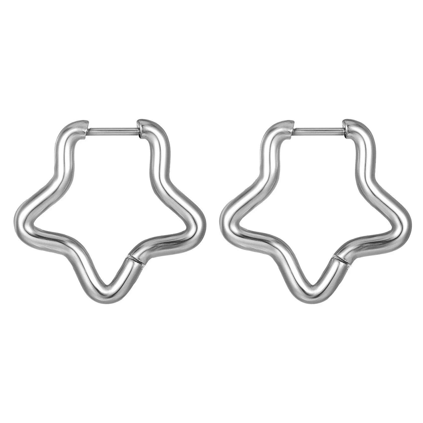 Fashion Minimalist Gold Colour Stainless Steel Heart Earrings Punk