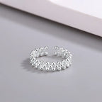 925 Sterling Silver Bilayer Ball Open Ring Wedding Luxury Quality Jewellery Accessory