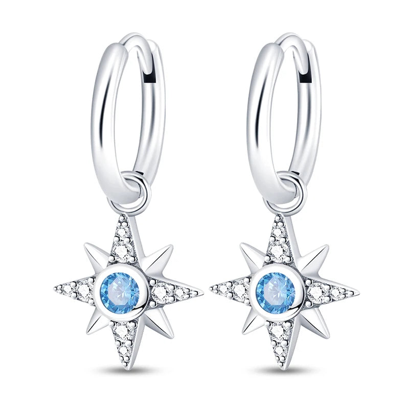 925 Sterling Silver Heart Dreamcatcher Drop Earrings Fashion Versatile Gift