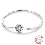 925 Sterling Silver Forever Love Peach Heart Bracelets Star Moon Airplane Earth Bracelets For Women Fit DIY Charms Party Jewelry