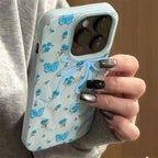 Pink Butterfly Rose Floral Case for iPhone 17 16 15 14 13 12 11 Pro Max Plus